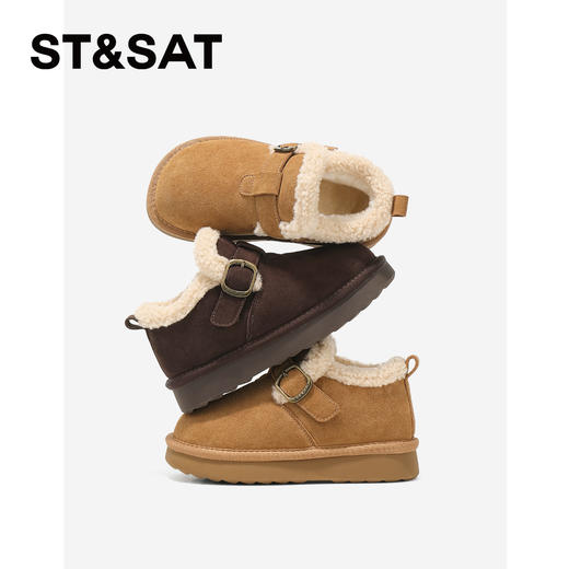 【童鞋】星期六加绒简约复古百搭男女童雪地靴SSD4192L1V 商品图7
