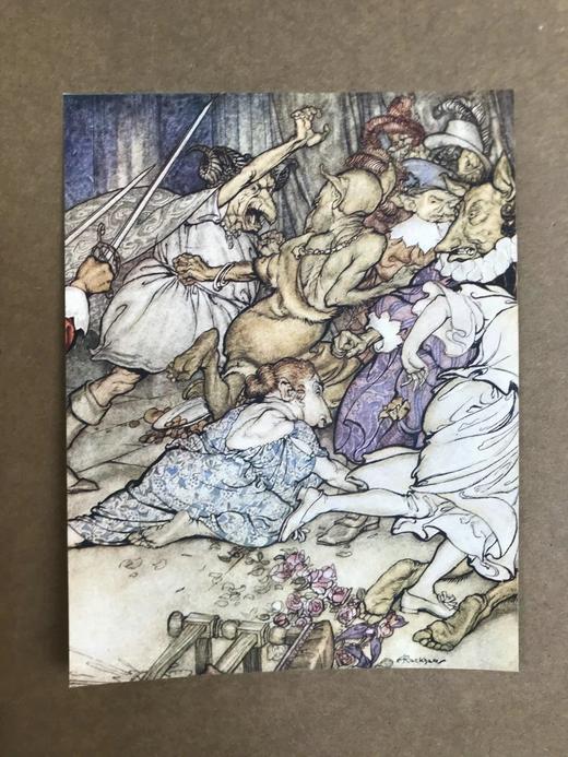 鬼才拉克姆签名本！弥尔顿《酒神之假面舞会》 24幅彩色手工贴图 精装大16开 商品图8