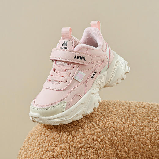 ANNIL/安奈儿童鞋男女童儿童男防水女步鞋冬季加绒加厚老爹鞋减震保暖运动鞋HM5405629 商品图1