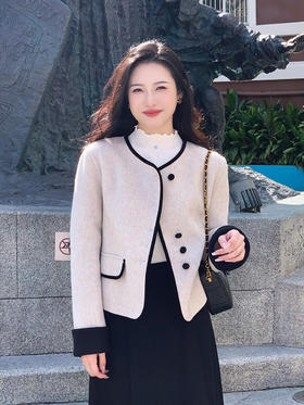 【百图lulu定制】【从容双面呢】澳洲进口 100%美丽诺羊毛 撞色 香风  双面呢