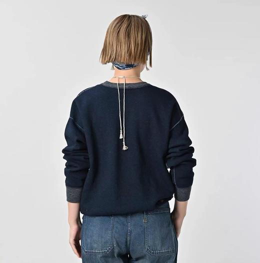 D110796日系25秋冬季新品火烈鸟拼接时尚加绒显瘦百搭卫衣 商品图6