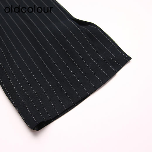 oldcolour欧珂夏季简约休闲气质高级条纹短袖连衣裙女N21101149A 商品图3