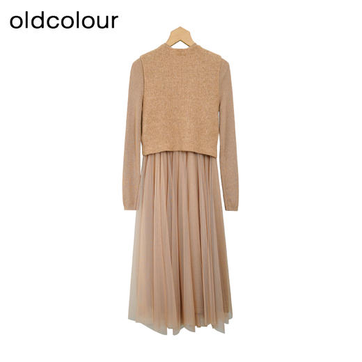 oldcolour冬季气质百搭优雅网纱针织连衣裙两件套女P451002A1 商品图1