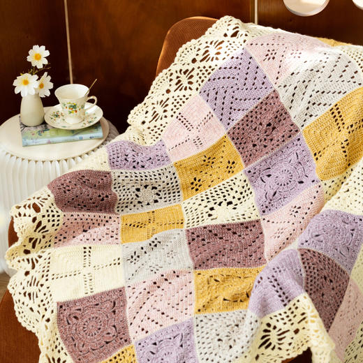 苏苏姐家晓雾拼花毯手工DIY编织钩针家居毛线毛线团自制材料包 商品图3