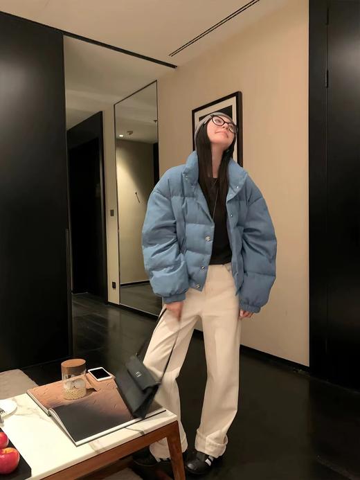 D110780时髦冬季加绒加厚阔腿牛仔裤高腰显瘦窄版直筒裤 商品图8