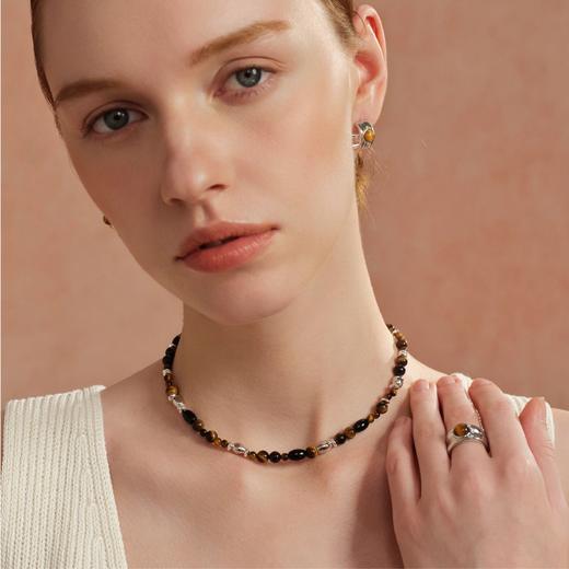 Neverfar Essential·秋冬系列虎眼石岩纹串珠项链 商品图1