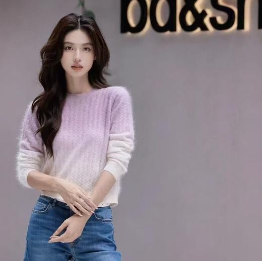 【à perles】温柔的紫色渐变马海毛套头毛衣 商品图3