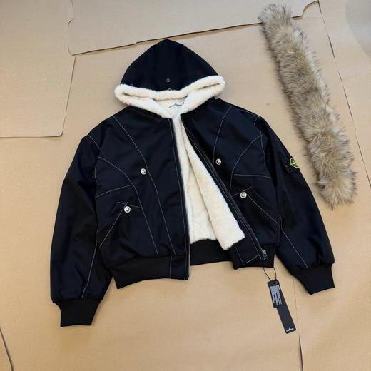 D110756早冬可拆卸大毛领座山雕棉服外套 商品图11