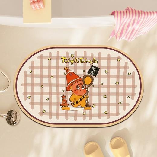 【浴室硅藻泥地垫】吸水防滑速干脚垫 星星人卡通卫生间入户门垫易打理 商品图8