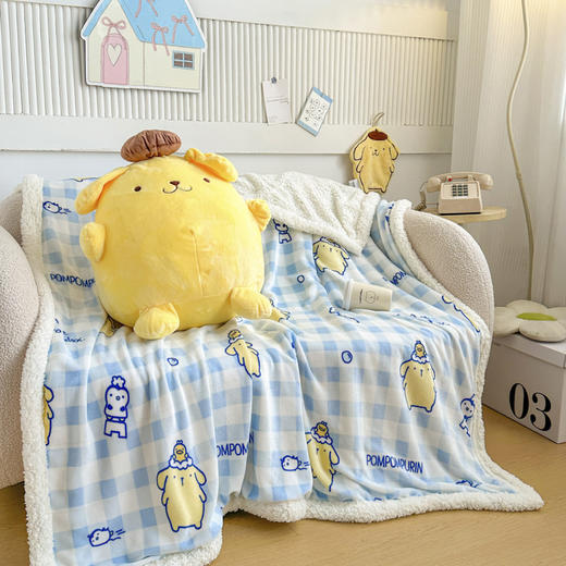 【秋冬必备，A类品质】【柔软亲肤，加厚保暖】秋冬新款三丽鸥helloKitty羊羔牛奶绒毛毯加厚办公室午睡毯小毯子 商品图5