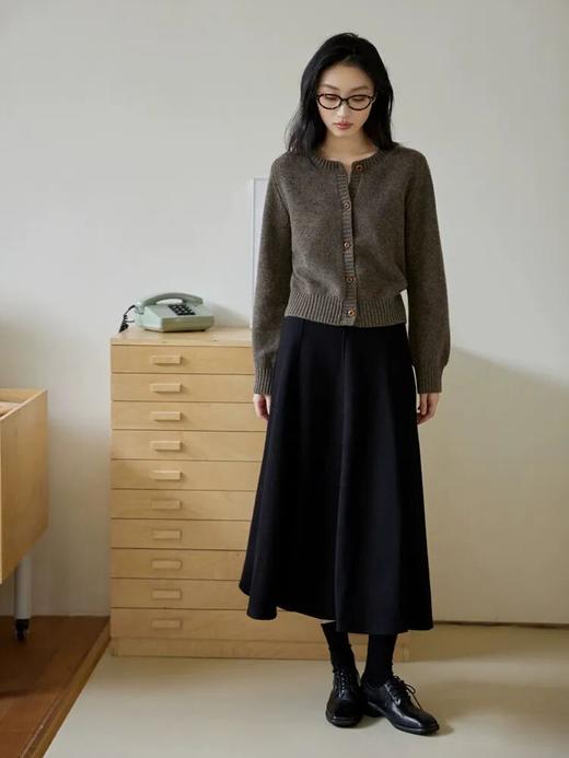 醋酸羊毛松紧腰鱼尾A字裙｜一条搞定整个秋冬的优雅感 商品图1