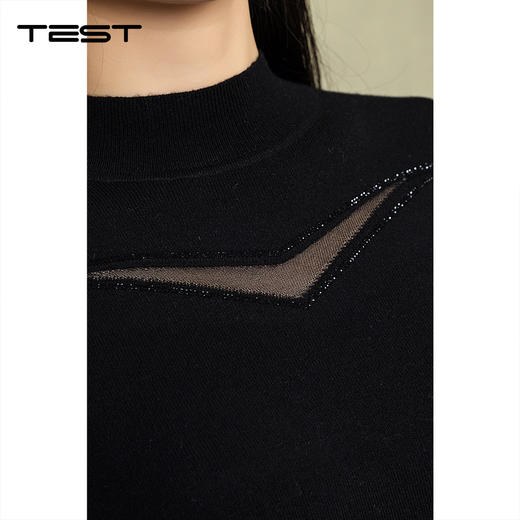 冬上新半高领镂空内搭修身显瘦打底衫1254122 商品图2