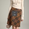 【à perles】 复古''格''调 100%羊毛格纹小A字斜裁高腰显瘦毛呢半裙 商品缩略图0