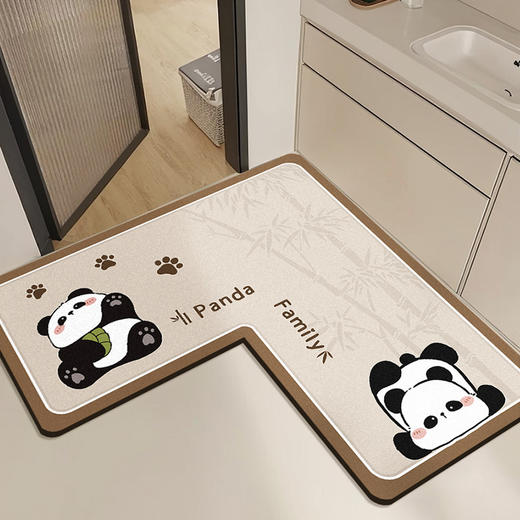 【卡通L型浴室地垫】卫生间门口防滑脚垫 洗漱台下吸水速干硅藻泥地垫  商品图11