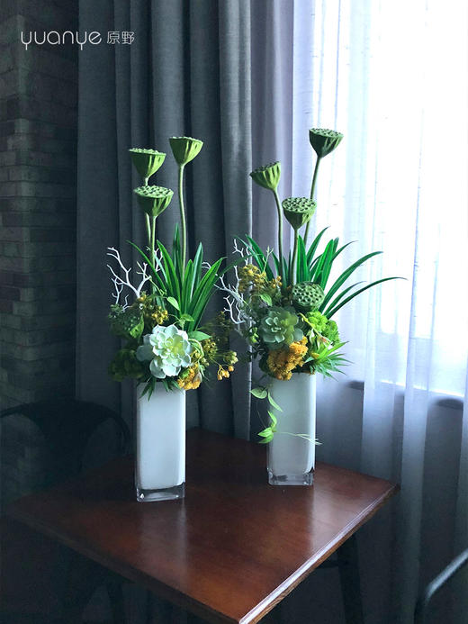 高档莲蓬仿真花莲花假花客厅装饰插花绿植玄关餐桌摆设中式摆件 商品图2