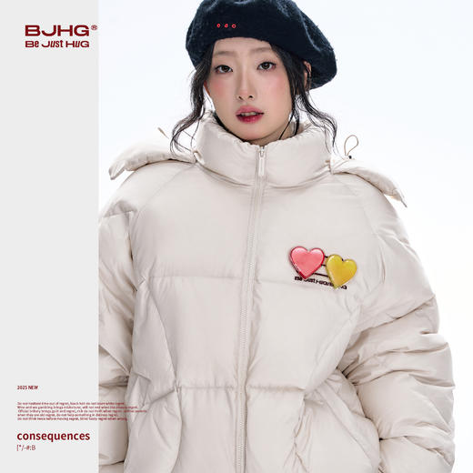 BJHG不计后果短款贴贴羽绒服男款冬季2025新款连帽90白鹅绒外套女 商品图2