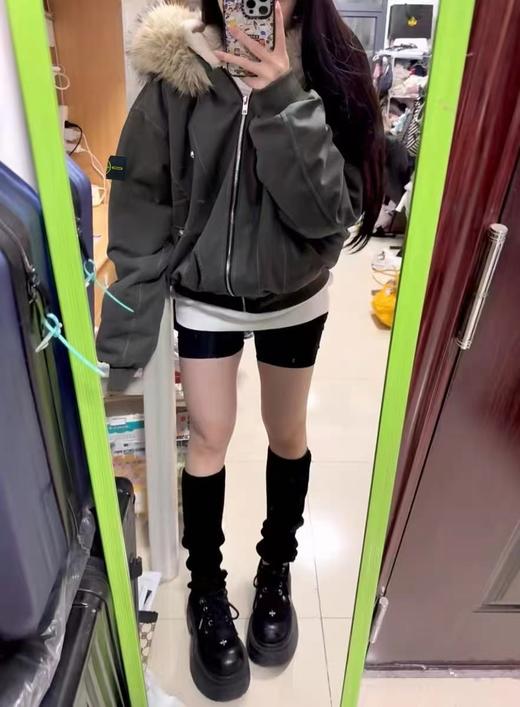 D110756早冬可拆卸大毛领座山雕棉服外套 商品图1