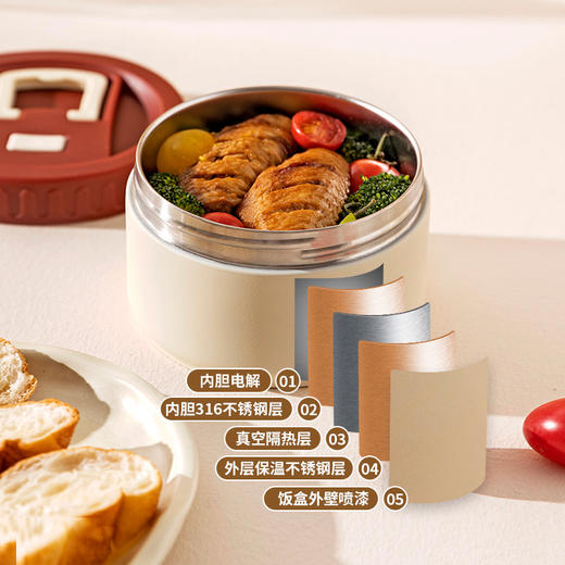 摩登主妇316不锈钢保温饭盒上班族2025新款食品级便当餐盒保温碗 商品图1