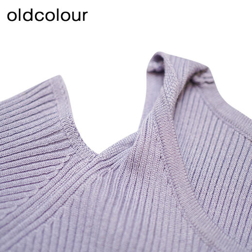 oldcolour针织连衣裙冬季新款修身简约气质打底长裙女O43103198 商品图4