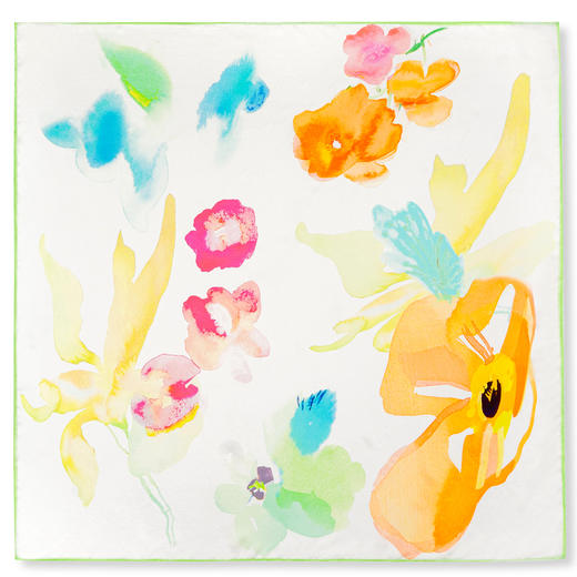 SELFWHO设计师原创100%桑蚕丝波梨花丝巾（65*65） 商品图4