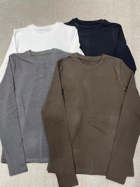 D110703女装修身圆领指孔打底衫2025秋冬季新品内搭长袖打底衫