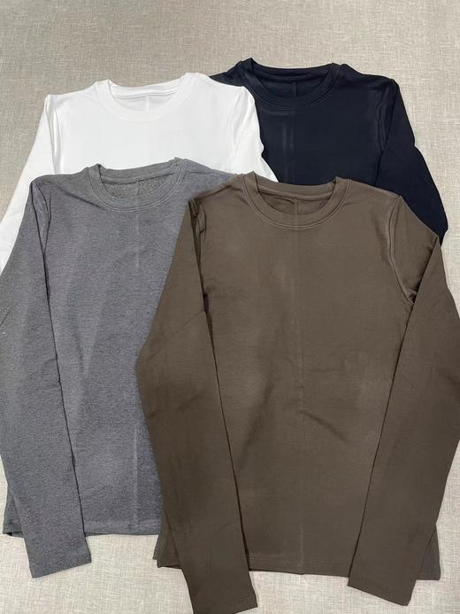 D110703女装修身圆领指孔打底衫2025秋冬季新品内搭长袖打底衫 商品图0