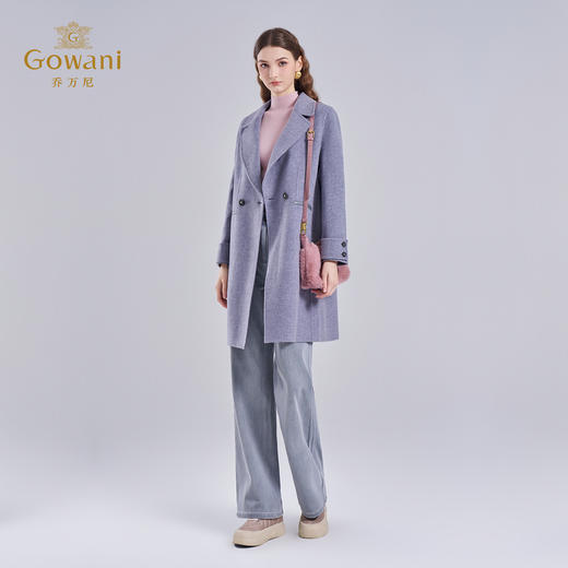 【羊绒】乔万尼羊绒大衣冬季新品双面绵羊毛中长款毛呢外套ET4A953 商品图3