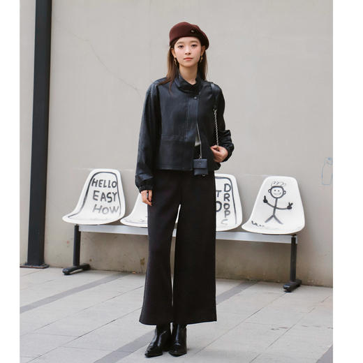 复古立领抽绳皮衣外套-纪念日百货门店同款167394216 商品图3