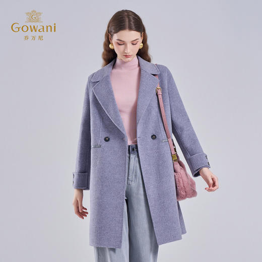 【羊绒】乔万尼羊绒大衣冬季新品双面绵羊毛中长款毛呢外套ET4A953 商品图1