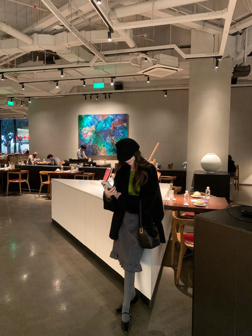 Read Nameless /黑色高货100%骆驼绒双面呢+牛油果绿显白花朵针织衫 2025/11/8 商品图14