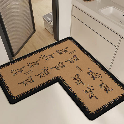 【卡通L型浴室地垫】卫生间门口防滑脚垫 洗漱台下吸水速干硅藻泥地垫  商品图14