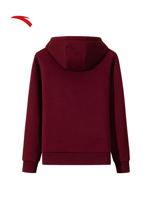 安踏连帽卫衣 女装2025冬季新款加绒帽衫宽松长袖运动上衣162548705N 安可拉红-3 商品图1