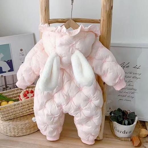 【加绒加厚❗️细节设计】新款婴儿连体衣超萌冬季加厚宝宝百天棉服哈衣外出衣服外出服冬装。ja 商品图3