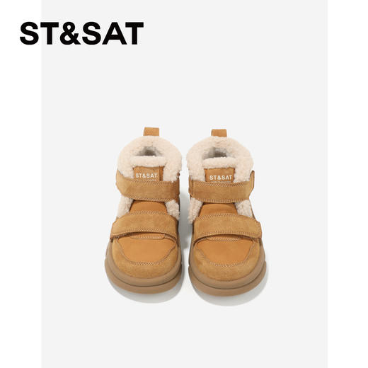 【童鞋】星期六户外防滑厚绒魔术贴男女童雪地靴SSD419DL3Y 商品图1