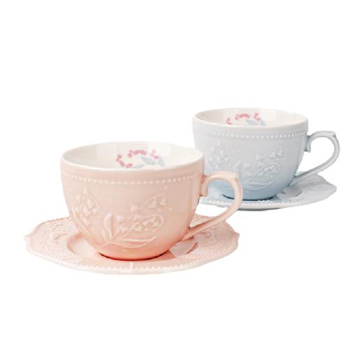 罗莱礼品-铃兰浮雕咖啡杯双杯碟礼盒 商品图4