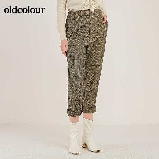 oldcolour商场同款时尚气质高腰显瘦格子休闲裤M41073180 商品图4