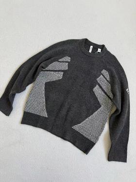 D110711简约休闲百搭长袖圆领针织毛衣男女同款JW6682