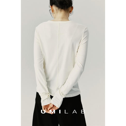 UMILAB｜暖绒*灵芝羊绒混纺 细腻亲肤自发热圆领/半高领T恤BT779W 商品图3