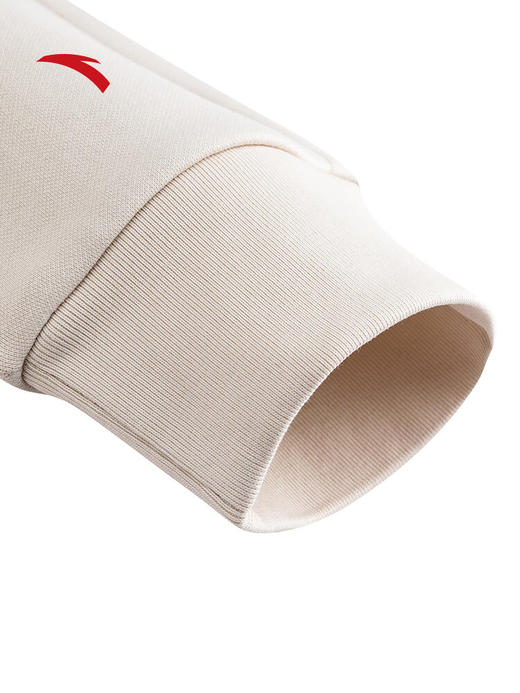 安踏（ANTA）欧文加绒卫衣秋冬新款美式复古羽毛图腾宽松百搭长袖172541711N 泥沙灰 -1 商品图3