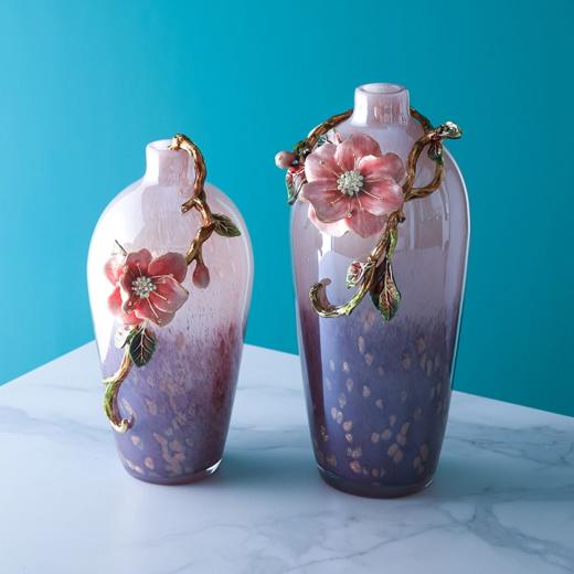 罗比罗丹旺富木槿花瓶创意客厅珐琅彩工艺花器家居软装饰品 商品图2