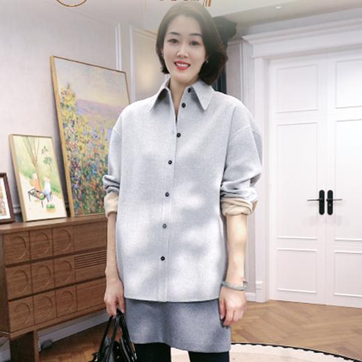 火桐hooton 铂金系列 绢丝羊毛双面异色短款大衣3535 商品图0