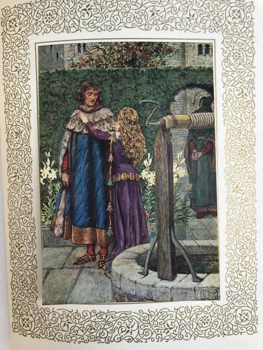 画家签名本！约20世纪早期 丁尼生《国王叙事诗》 约20幅彩色手工贴图 全犊皮（vellum）精装大16开 商品图6