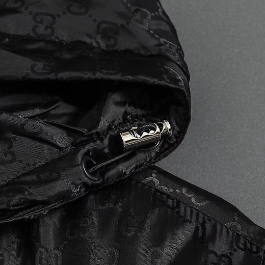 D110723秋冬新款满印字母织带薄棉拉链连帽夹克外套 商品图10