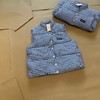 D110713蓝色格纹无袖高领马甲背心棉服男女情侣可穿 商品缩略图5