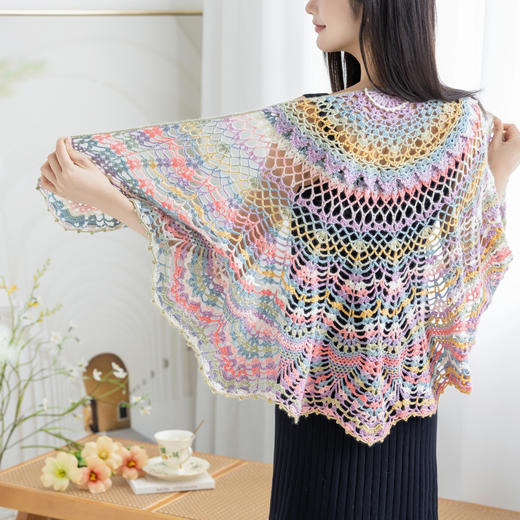 苏苏姐家茱萸披肩手工diy钩针编织毛线团段染羊毛线材料包 商品图3