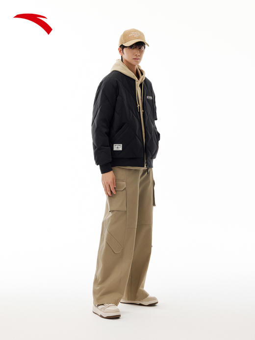 安踏男士短款防泼水棒球领鸭绒羽绒服152548917 商品图0