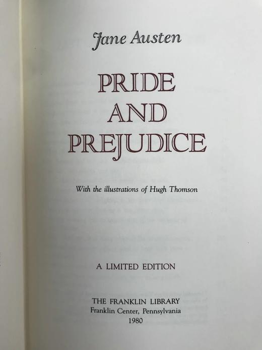 简·奥斯汀《傲慢与偏见》 休·汤姆森插图 富兰克林图书馆豪华皮装 商品图4