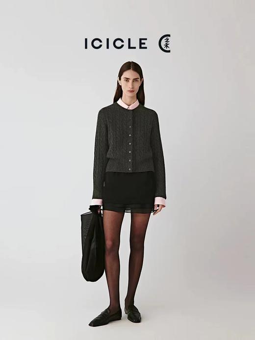 D110704冬新款时尚百搭羊毛混纺纱针织麻花毛衣女款 商品图2