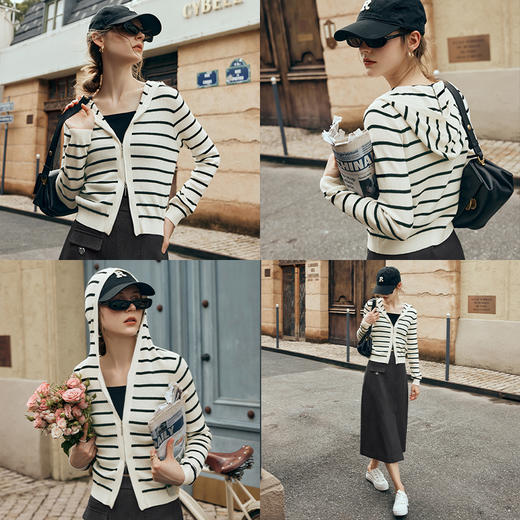 OLrain欧芮儿简约羊毛针织开衫女秋装2025年新款时髦减龄撞色上衣 商品图1