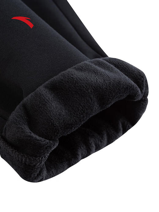 安踏加绒针织运动裤 女秋冬新款高腰宽松保暖收口休闲卫裤162548304N 基础黑-3 商品图5